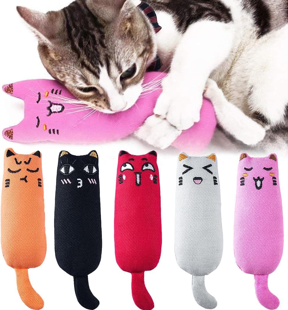 Legendog 5Pcs Bite Resistant Catnip Filled Cartoon Mice Cat Toy